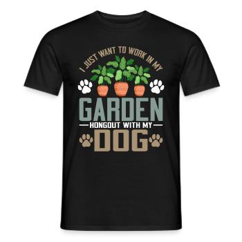 Plants, Dog Lover, Garden Gardener, Gardener - Men's T-Shirt - black - Front - AI Model Male 178 light (178cm)