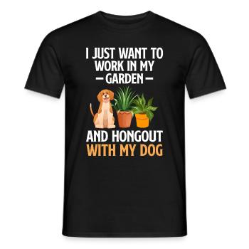 Plants, Dog Lover, Garden Gardener, Gardener - Men's T-Shirt - black - Front - AI Model Male 178 light (178cm)