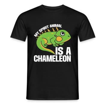 Caméléon Reptile Gardien de Zoo lézard Safari - T-shirt homme - noir - Devant - AI Model Male 178 light (178cm)