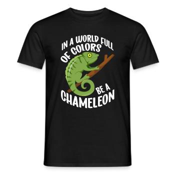 Caméléon Reptile Gardien de Zoo lézard Safari - T-shirt homme - noir - Devant - AI Model Male 178 light (178cm)