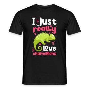 Caméléon Reptile Gardien de Zoo lézard Safari - T-shirt homme - noir - Devant - AI Model Male 178 light (178cm)