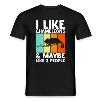 Caméléon Reptile Gardien de Zoo lézard Safari - T-shirt homme - noir - Devant - AI Model Male 178 light (178cm)
