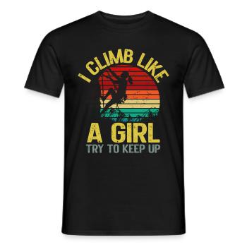 Grimpeur Escalade Montagne - T-shirt homme - noir - Devant - AI Model Male 178 light (178cm)