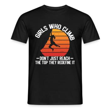 Grimpeur Escalade Montagne - T-shirt homme - noir - Devant - AI Model Male 178 light (178cm)