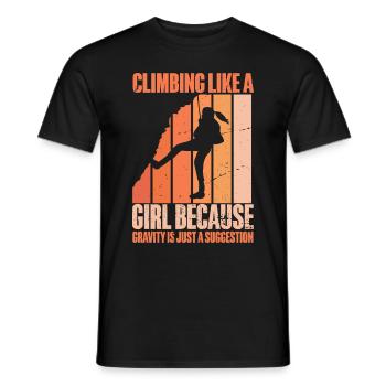Grimpeur Escalade Montagne - T-shirt homme - noir - Devant - AI Model Male 178 light (178cm)