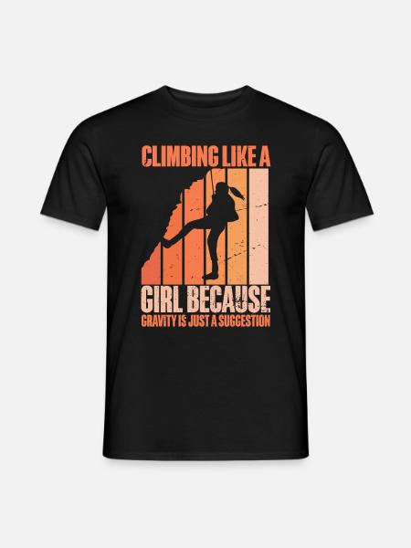 Rock Climber Climbing Mountain - Men's T-Shirt - black