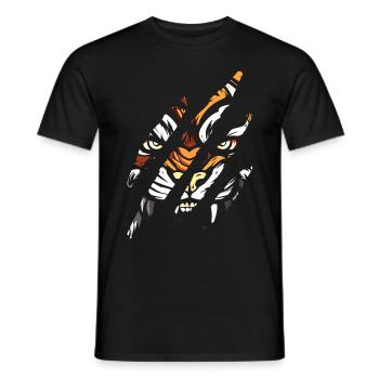 Tiger Eye Claw Safari Zoo Wildlife Tier - Männer T-Shirt - Schwarz - Vorne - AI Model Male 178 light (178cm)