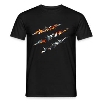 Tiger Eye Claw Safari Zoo Wildlife Tier - Männer T-Shirt - Schwarz - Vorne - AI Model Male 178 light (178cm)