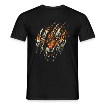 Tiger Eye Claw Safari Zoo Wildlife Tier - Männer T-Shirt - Schwarz - Vorne - AI Model Male 178 light (178cm)