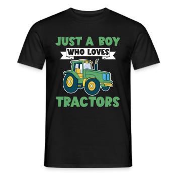 Tractor Boy Jeune Agriculteur Tractor Lover - T-shirt homme - noir - Devant - AI Model Male 178 light (178cm)