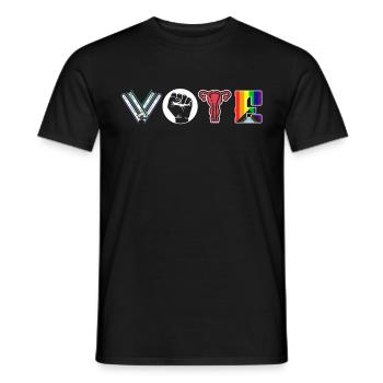 Voting Books Faustier Ovaries Lgtbq - Men's T-Shirt - black - Front - AI Model Male 178 light (178cm)