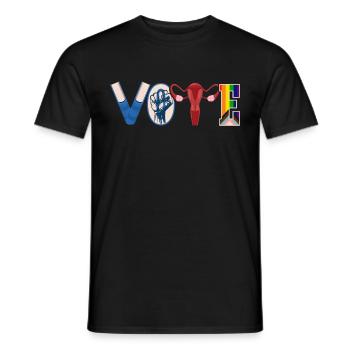 Voting Books Faustier Ovaries Lgtbq - Men's T-Shirt - black - Front - AI Model Male 178 light (178cm)