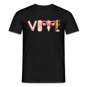 Voting Books Faustier Ovaries Lgtbq - Men's T-Shirt - black - Front - AI Model Male 178 light (178cm)