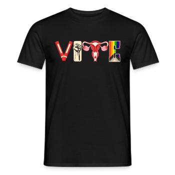 Voting Books Faustier Ovaries Lgtbq - Men's T-Shirt - black - Front - AI Model Male 178 light (178cm)