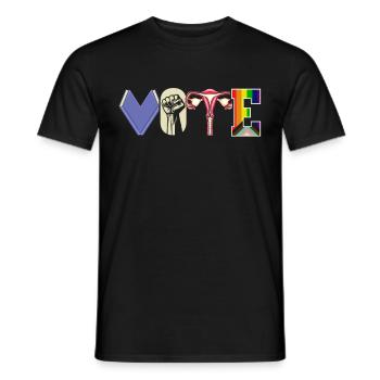 Voting Books Faustier Ovaries Lgtbq - Men's T-Shirt - black - Front - AI Model Male 178 light (178cm)