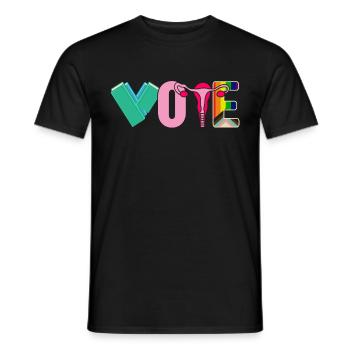 Cahiers de vote Ovaires de Faustier Lgtbq - T-shirt homme - noir - Devant - AI Model Male 178 light (178cm)