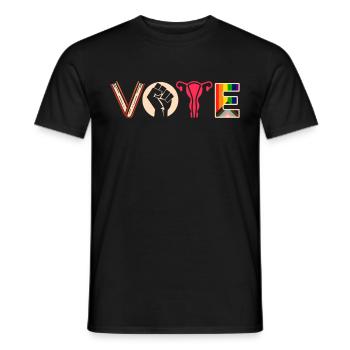 Voting Books Faustier Ovaries Lgtbq - Men's T-Shirt - black - Front - AI Model Male 178 light (178cm)