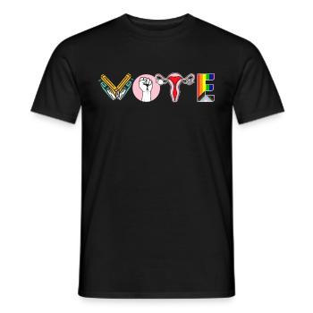 Cahiers de vote Ovaires de Faustier Lgtbq - T-shirt homme - noir - Devant - AI Model Male 178 light (178cm)