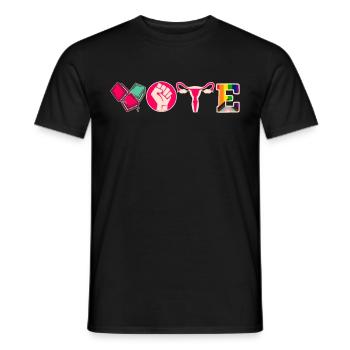 Cahiers de vote Ovaires de Faustier Lgtbq - T-shirt homme - noir - Devant - AI Model Male 178 light (178cm)
