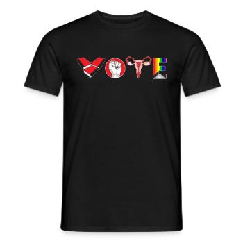 Voting Books Faustier Ovaries Lgtbq - Men's T-Shirt - black - Front - AI Model Male 178 light (178cm)