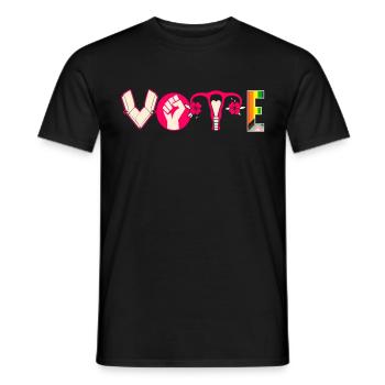 Voting Books Faustier Ovaries Lgtbq - Men's T-Shirt - black - Front - AI Model Male 178 light (178cm)