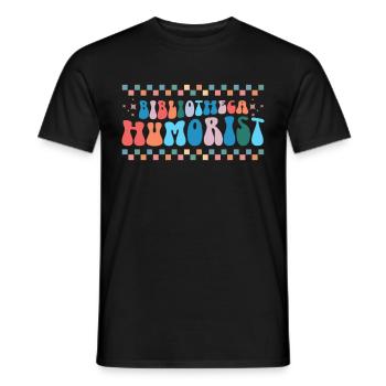 Groovy Reading Librarian Funny Library - Men's T-Shirt - black - Front - AI Model Male 178 light (178cm)