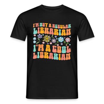 Groovy Reading Librarian Funny Library - Men's T-Shirt - black - Front - AI Model Male 178 light (178cm)
