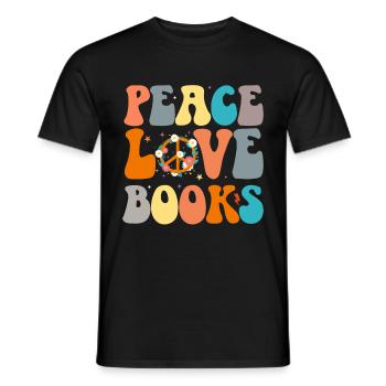 Groovy Reading Librarian Funny Library - Men's T-Shirt - black - Front - AI Model Male 178 light (178cm)