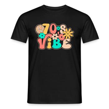 Disco Groovy Hippie 70s 80er Vintage Siebziger - Männer T-Shirt - Schwarz - Vorne - AI Model Male 178 light (178cm)