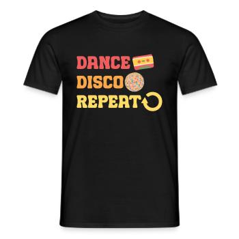 Disco Groovy Hippie 70s 80er Vintage Siebziger - Männer T-Shirt - Schwarz - Vorne - AI Model Male 178 light (178cm)