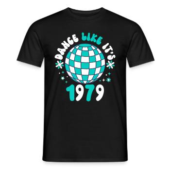 Disco Groovy Hippie 70s 80er Vintage Siebziger - Männer T-Shirt - Schwarz - Vorne - AI Model Male 178 light (178cm)