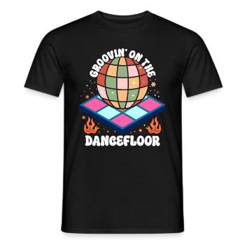 Disco Groovy Hippie 70s 80er Vintage Siebziger - Männer T-Shirt - Schwarz - Vorne - AI Model Male 178 light (178cm)
