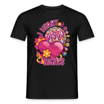 Disco Groovy Hippie 70s 80s Vintage Seventies - Men's T-Shirt - black - Front - AI Model Male 178 light (178cm)
