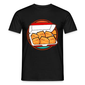Kitten Nuggets Cute Fast Food Cat Food - Men's T-Shirt - black - Front - AI Model Male 178 light (178cm)