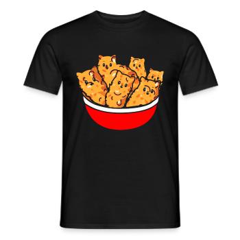 Kitten Nuggets Cute Fast Food Cat Food - Men's T-Shirt - black - Front - AI Model Male 178 light (178cm)