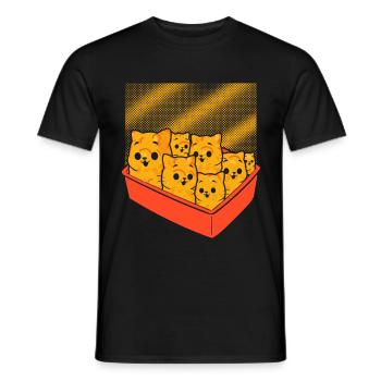 Kitten Nuggets Cute Fast Food Cat Food - Men's T-Shirt - black - Front - AI Model Male 178 light (178cm)