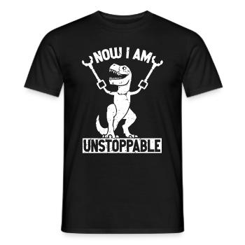 Rétro Maintenant je suis imparable Drôle T-Rex Dinosaure - T-shirt homme - noir - Devant - AI Model Male 178 light (178cm)
