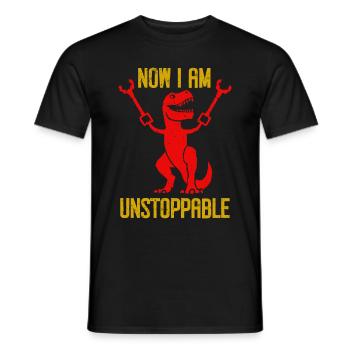 Rétro Maintenant je suis imparable Drôle T-Rex Dinosaure - T-shirt homme - noir - Devant - AI Model Male 178 light (178cm)