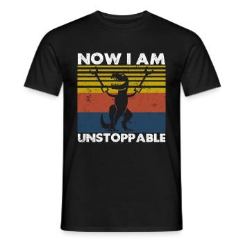 Rétro Maintenant je suis imparable Drôle T-Rex Dinosaure - T-shirt homme - noir - Devant - AI Model Male 178 light (178cm)