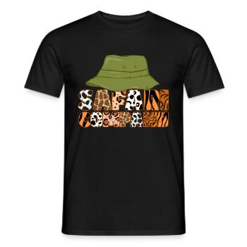 African Safari Zoo Safari Animal Pattern Print - Men's T-Shirt - black - Front - AI Model Male 178 light (178cm)