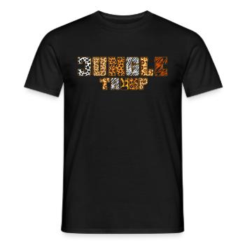 Afrikanische Safari Zoo Safari Tiermuster Druck - Männer T-Shirt - Schwarz - Vorne - AI Model Male 178 light (178cm)