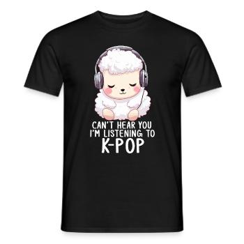 Can't Hear You I'm Listening K-pop Alpaca - Männer T-Shirt - Schwarz - Vorne - AI Model Male 178 light (178cm)