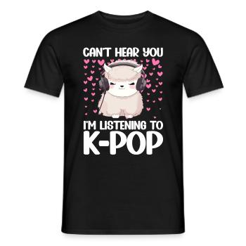 Can't Hear You I'm Listening K-pop Alpaca - Männer T-Shirt - Schwarz - Vorne - AI Model Male 178 light (178cm)