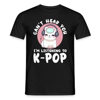 Can't Hear You I'm Listening K-pop Alpaca - Männer T-Shirt - Schwarz - Vorne - AI Model Male 178 light (178cm)