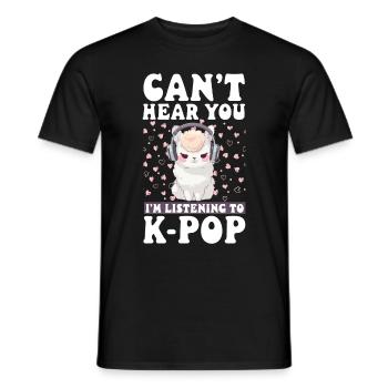 Can't Hear You I'm Listening K-pop Alpaca - Männer T-Shirt - Schwarz - Vorne - AI Model Male 178 light (178cm)
