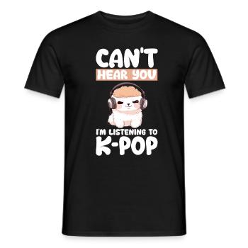 Can't Hear You I'm Listening K-pop Alpaca - Männer T-Shirt - Schwarz - Vorne - AI Model Male 178 light (178cm)