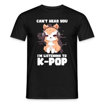 Can't Hear You I'm Listening K-pop Alpaca - Männer T-Shirt - Schwarz - Vorne - AI Model Male 178 light (178cm)