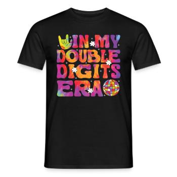 Double Digit Birthday Decoration Girls 10 - Men's T-Shirt - black - Front - AI Model Male 178 light (178cm)