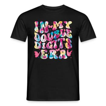 Double Digit Birthday Decoration Girls 10 - Men's T-Shirt - black - Front - AI Model Male 178 light (178cm)