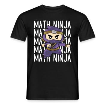 Drôle Math Ninja Mathématiques Geek Nombres - T-shirt homme - noir - Devant - AI Model Male 178 light (178cm)